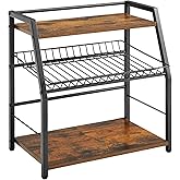 YIYYZI Kitchen Countertop Organizer, Snack Organizer Candy Display Stand Coffee Station Organizer, 3 Tier Wooden Counter Storage for Soda Cans Condiment Tea, for Pantry Office Bathroom, White (Black)