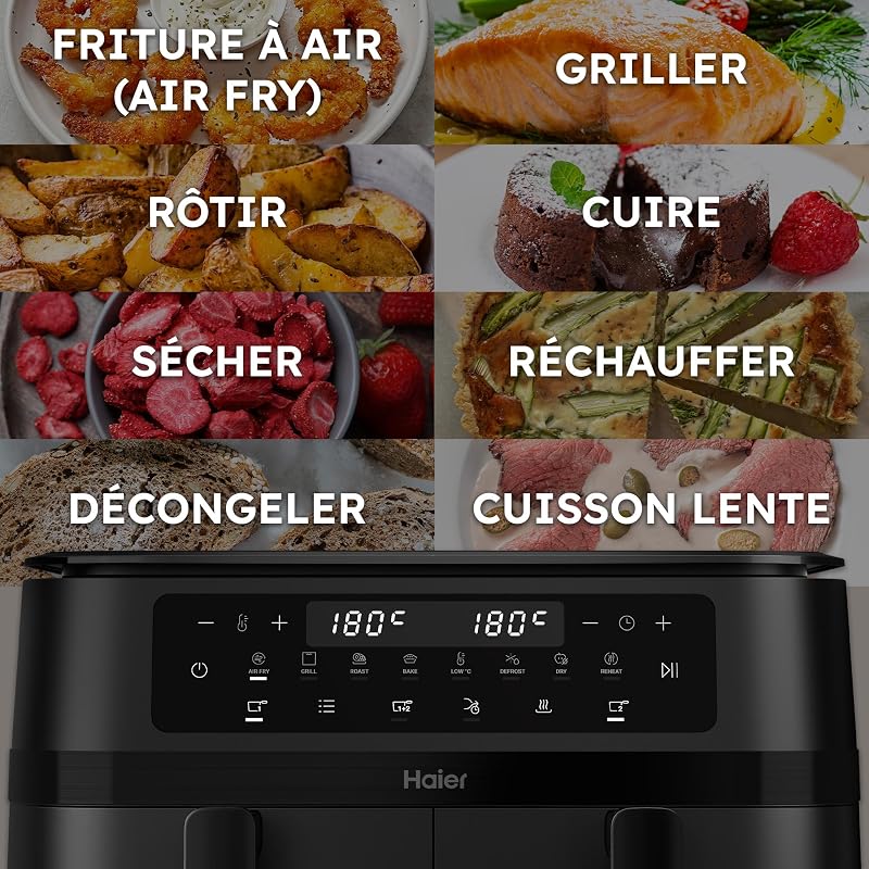 Air Fryer Double Tiroir | 11L Grande Capacité | 8 Fonctions
