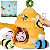 Sortnic Baby Toys 6-12 Months, Plush Beehive with 4 Sensory Bees, Map Pad, Rattle, Crinkle Paper, Squeaker, Mirror, Montessori Toy for 6 7 8 9 10 11 12 Month Old, Infant Toys Baby Valentines Day Gifts