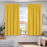 Deconovo Yellow Curtains Pencil Pleat Thermal Blackout 2 Panels 46 x 54 Inch