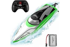 SHARKOOL H106 RC Boat - 20+MPH Fast RC Boats for Adults & Kids, 2.4GHz Remote Control Boat for Boys, Radio Controlled Boats with Rechargeable Battery, Remote Control Boat for Pool&Lake with LED Effect