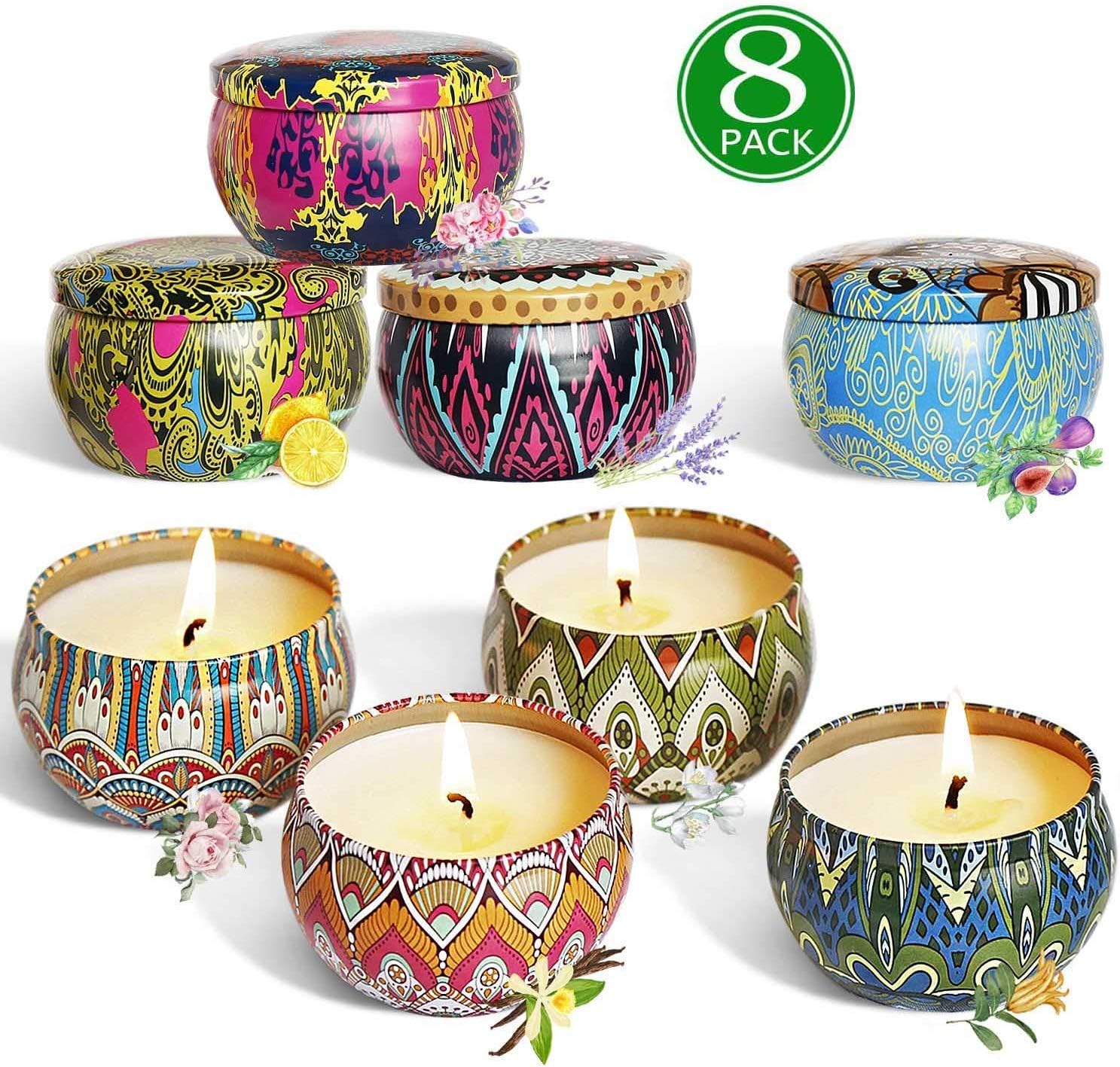 Bingolife Scented Candles Outdoor and Indoor Natural Soy Wax Aromatherapy Candle Portable Travel Tin Gift Set¡­