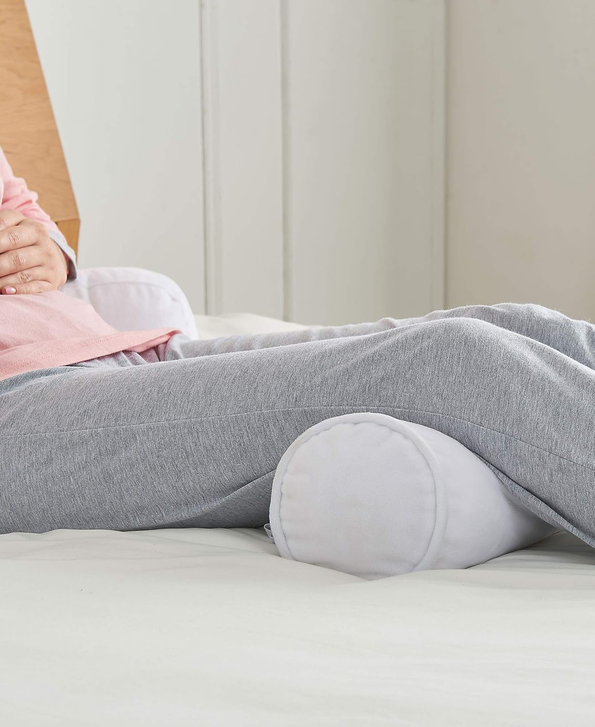Cheer Collection Memory Foam Filled TV,Reading and Bed Rest Pillow with Detachable Cervical Bolster and Headrest Pillow, Washable Cover (Ivory): Home & Kitchen