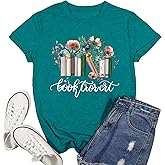 Ascrazy Reading Shirt for Women Freedom to Read Books T-Shirt Bookworm Shirts