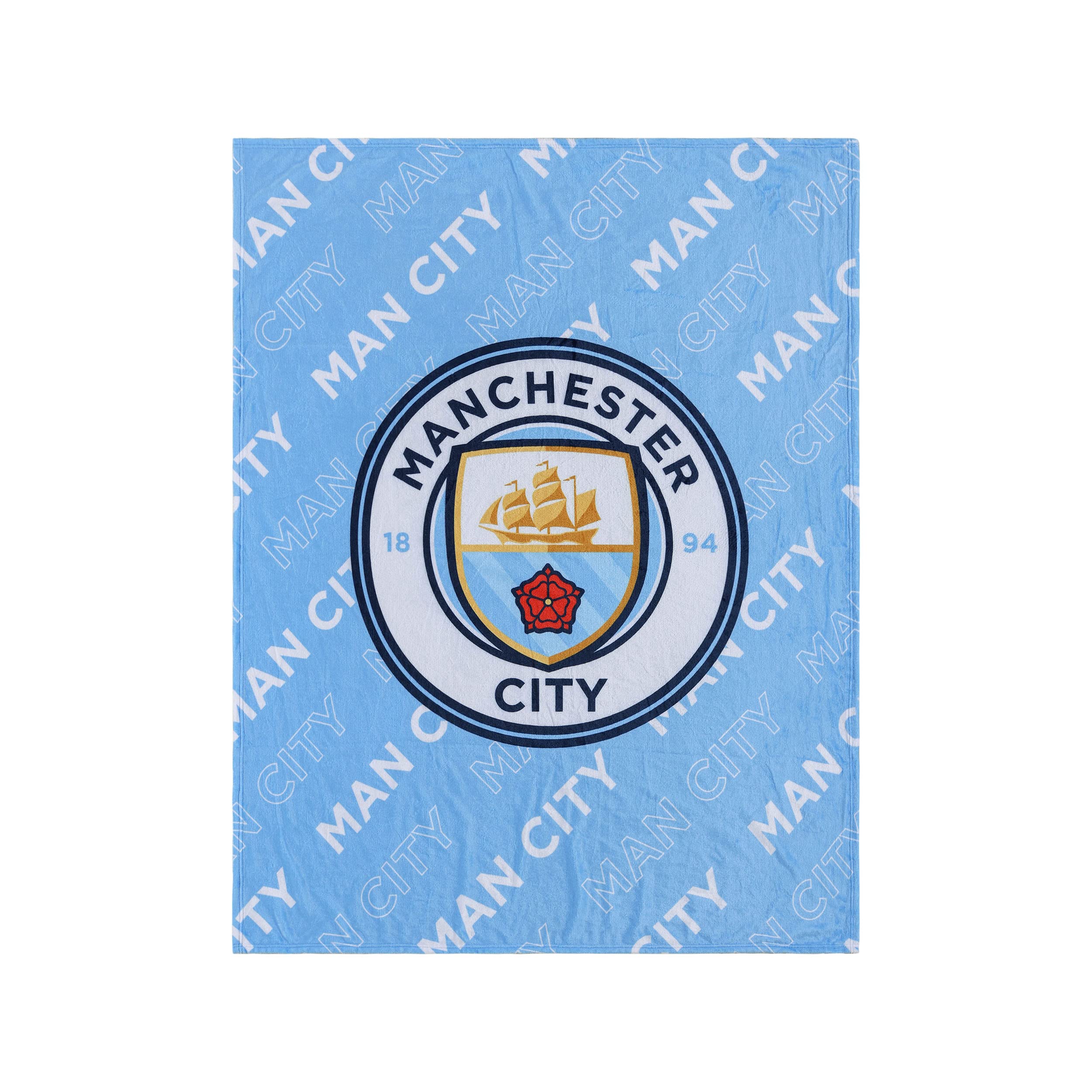 FOCO Premier League Football Manchester City Fan Bed Throw Blanket