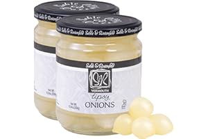 Sable & Rosenfeld Vermouth Tipsy Onions, 10.9 oz (Pack of 2), Gourmet Pickled Silverskin Cocktail Onions in Jar, Kosher, Gluten-Free Martini Garnish