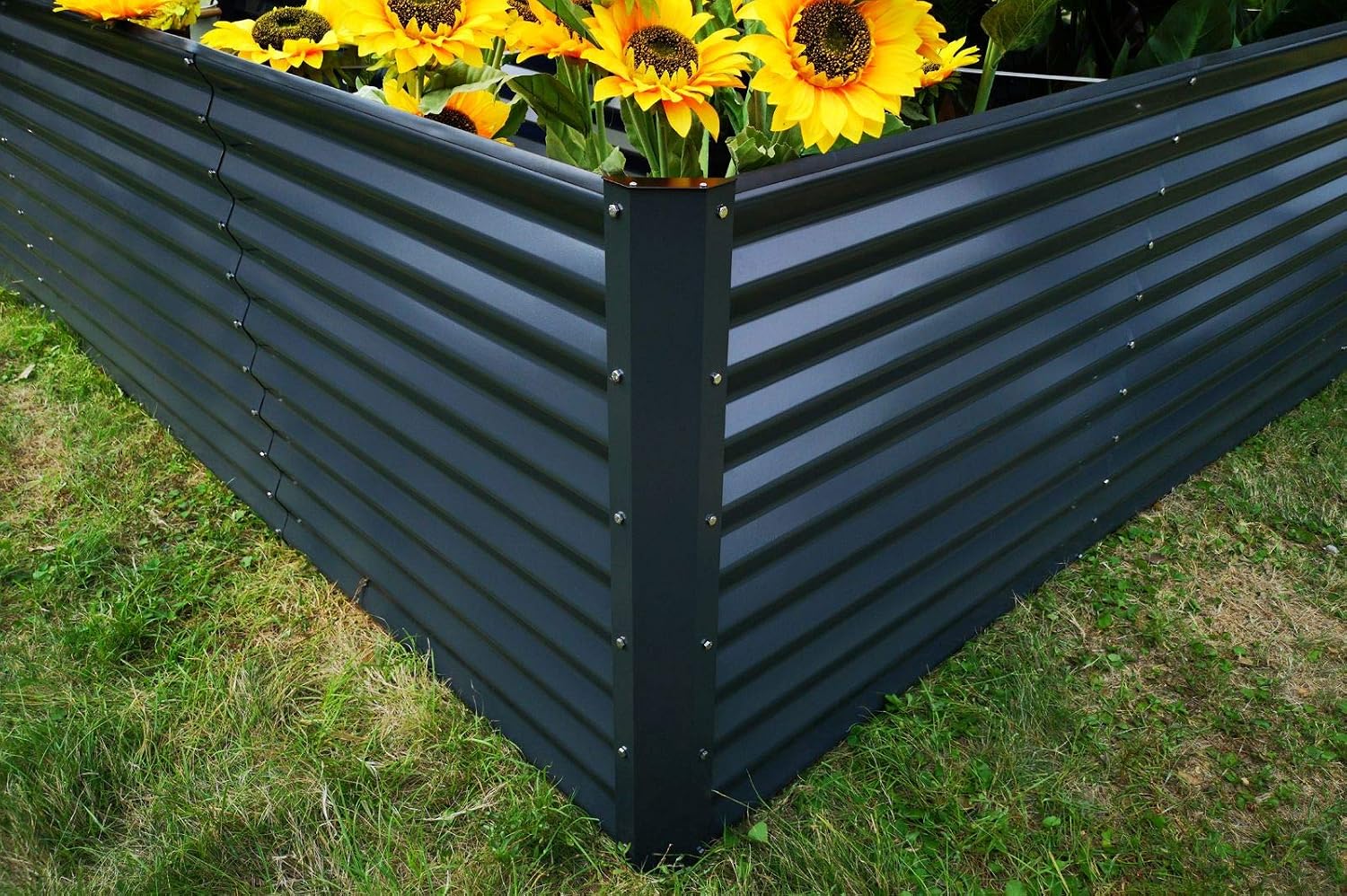 OUTFLEXX - Jardinera de Esquina, Antracita, Zincalume, 270 x 270 x ...