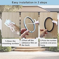 YWONOBS Door Numbers, 5 Inches 3D Self Adhesive