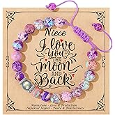 JoycuFF 𝗚𝗶𝗳𝘁𝘀 𝗳𝗼𝗿 𝗪𝗼𝗺𝗲𝗻 𝗠𝗼𝗼𝗻𝘀𝘁𝗼𝗻𝗲 𝗕𝗿𝗮𝗰𝗲𝗹𝗲𝘁 Colorful Imperial Jasper Natural Stone Bracelets Valentines Day Birthday Gifts for Her Daughter Granddaughter Sister Niece
