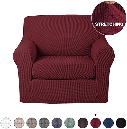 Amazon Com Stretch Chair Slipcover 2 Pieces Couch Cover Furniture