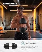 Songmics 2 in 1 Dumbbell Set Barbell 30 kg Includes 8 Plates 4 Spinlocks 2 Bars view 2
