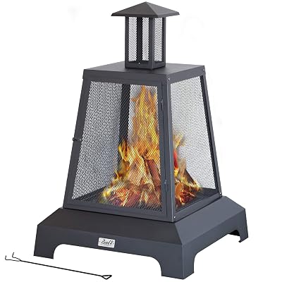 BALI OUTDOORS 28 inch Fire Pit Outdoor, Outdoor Wood Burning Fire Pit Large, Firepits for Outside Patio, Garden, Backyard