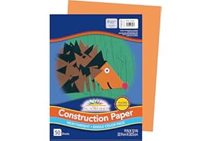 SunWorks Heavyweight Construction Paper, 9 x 12 Inches, Yellow Orange, Pack of 50