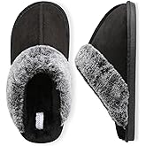 Besroad Mens Slippers Memory Foam House Slippers Warm Fuzzy Bedroom Slide House Shoes Indoor Outdoor Scuff