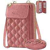 Miss Adola Crossbody Phone Purse for Women - Cute Small Bags Cellphone Wallet RFID Blocking with Strap Zipper and Card Slots