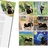 6Pcs Black Cat Corner Bookmark, 2.76x2.76in PU Leather Bookmarks, Cute Bookmarks for Women, Funny Book Accessories, Halloween Gifts, Reading Book Page Markers for Book Lovers Gift, Student, Teacher