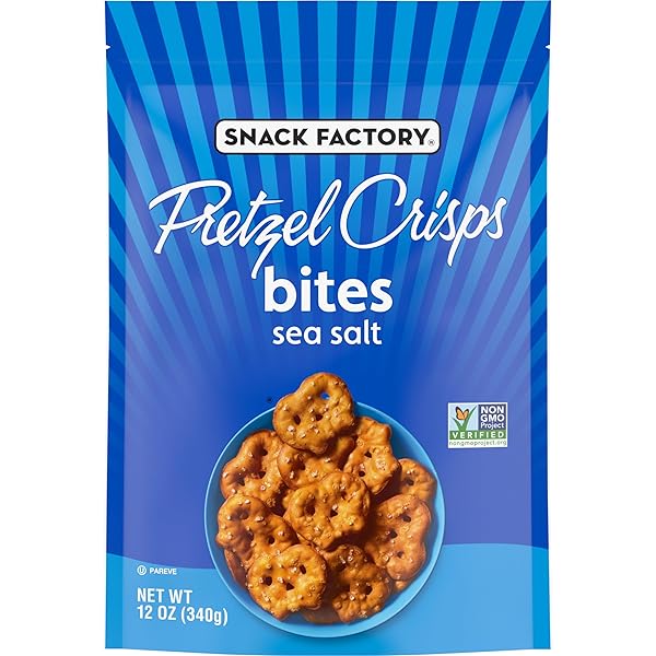 SNACK FACTORY PRETZEL CRISPS BITES, SEA SALT PRETZELS, 12 OZ
