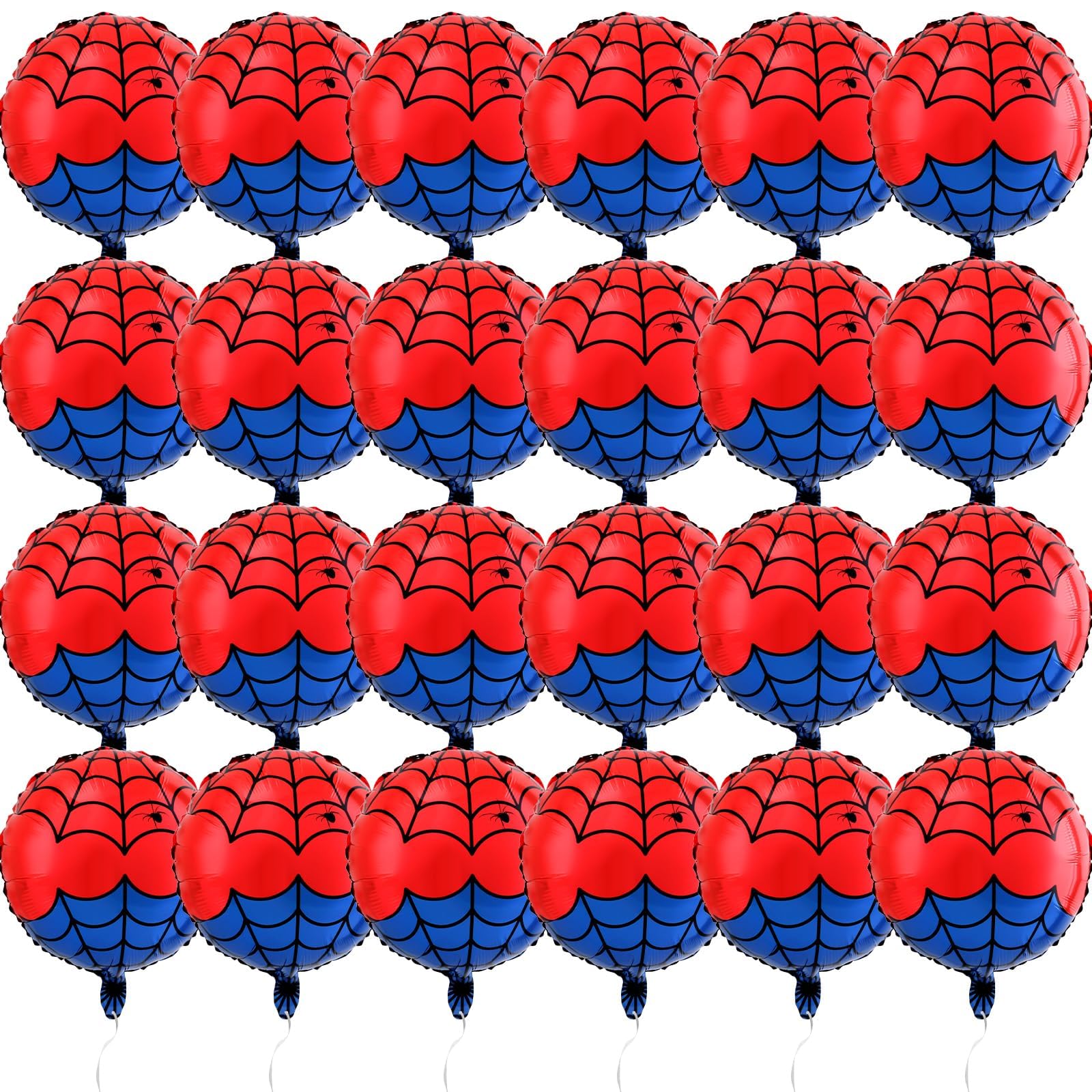 Photo 1 of 24 PCS 18 Inch Spider Themed Foil Balloons - Happy Birthday Balloon for Vibrant Party Decorations,Durable & Reusable Foil Mylar Balloons,Perfect for Spider Birthday Party Supplies
