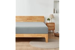 Alazuria Twin Size Fitted Sheet Only - 12" to 16" Deep Pockets - Ultra Soft & Breathable Bed Sheet - Hotel Quality Mattress Sheets (75" X 39", Light Grey)