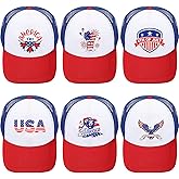 Unittype 6 Pcs 4th of July USA American Flag Baseball Hats Patriotic Tactical Cap Independence Day Memorial Day Vintage Adjustable Trucker Hat for Men Women Teen