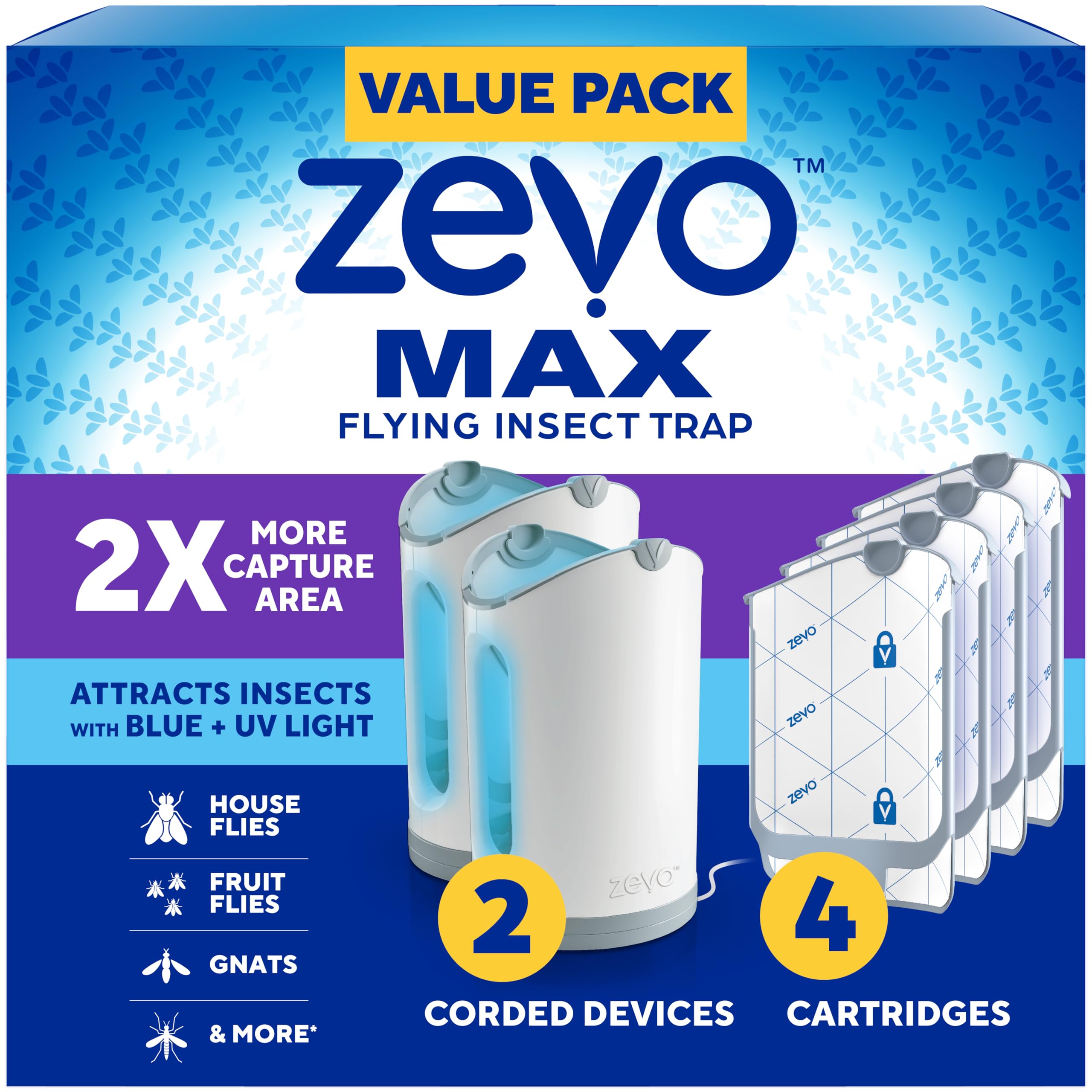 Zevo MAX Flying Insect Trap, Fly Trap Captures