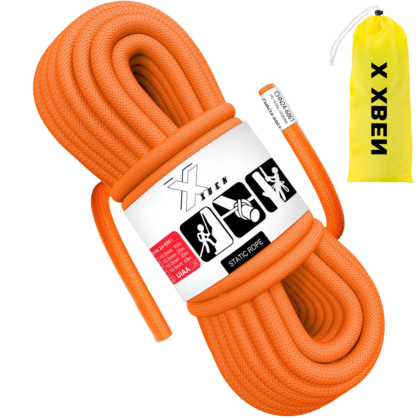 X XBEN Rock Climbing Rope, Static UIAA Mountain