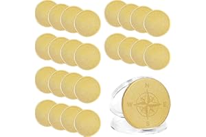 25 Pcs 40mm Blank Challenge Coin Engraving Blanks Coins Threaded Edged with Acrylic Protection Box Hand Personalized DIY Craf