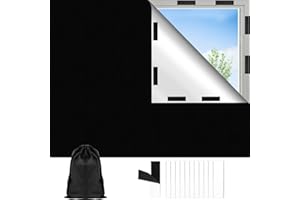 Lweiiws Blackout Blinds 79''x59'', 100% Black Out Blind Curtain for Window, Portable Black Out Blinds for Bedroom, Cut to Any