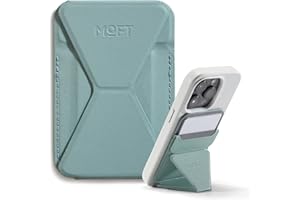 MOFT Magnetic Wallet Stand Compatible with iPhone 15/14/13/12 Series, Angle Adjustment & Magsafe Compatible MOVAS Phone Stand,Seafoam
