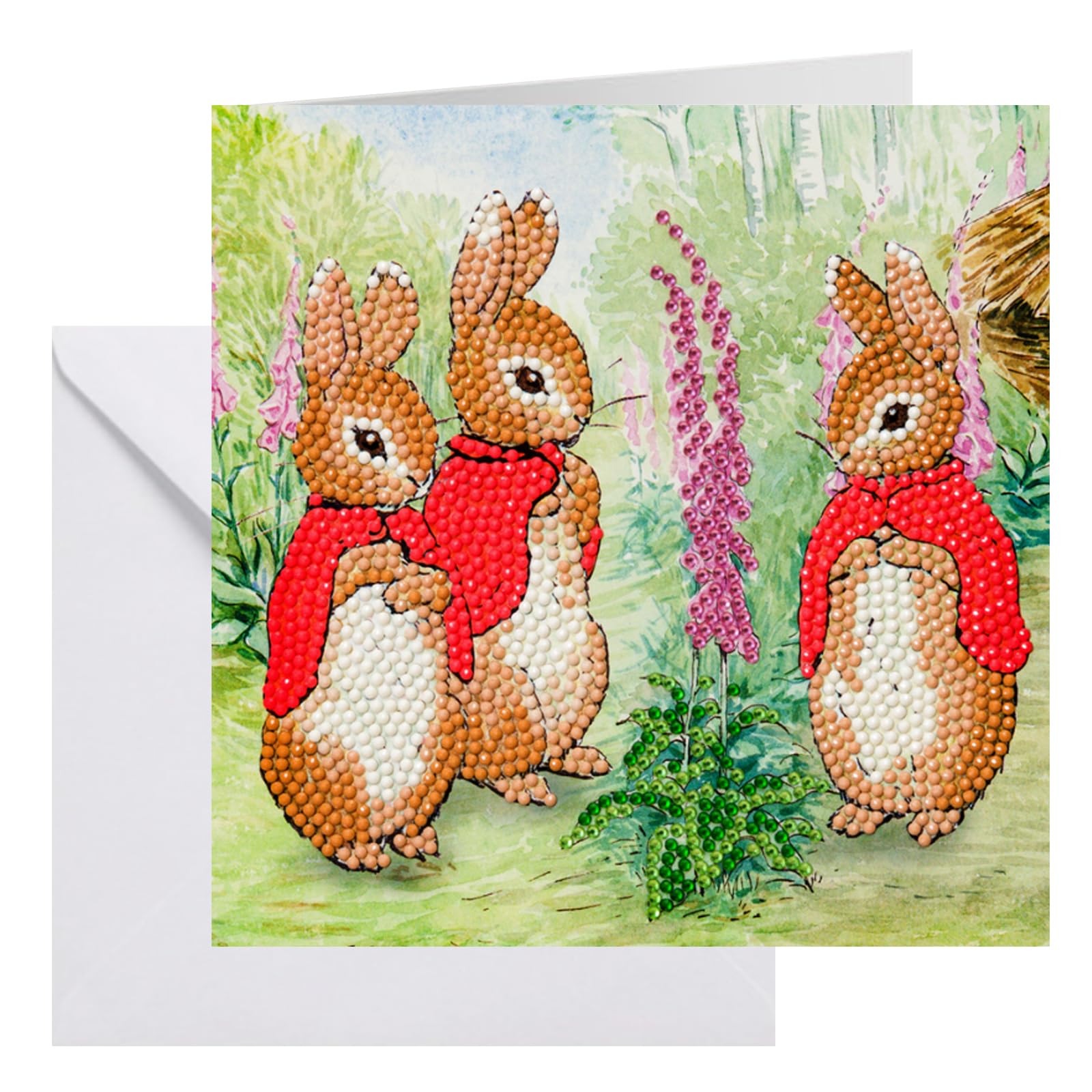 CRYSTAL ART The Flopsy Bunnies Card 18x18cm