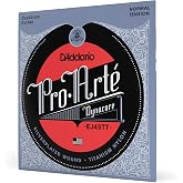 D'Addario Guitar Strings - Pro-Arte Classical Guitar Strings - EJ45TT Dynacore - Silver Plated Wrap, Composite Dynacore, Titanium Nylon Trebles - Normal Tension, 1-Pack