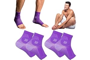Yanmide 2Pairs Neuropathy Socks for Men and Women - Soothe Relief Socks for Neuropathy Pain Women - Plantar Fasciitis Socks - Anti Fatigue Compression Foot Sleeve Support Brace Sock (L, Purple)