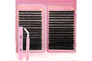 Gmagictobo Lash Extension Kit Lash Clusters Kit 640Pcs Volume Eyelash Clusters C Curl Lashes Clusters DIY Cluster Eyelash Extensions With Lash Bond and Seal Lash Tweezers