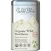 Wild Bliss Organic Wild Hawthorn Leaf & Flower - Caffeine Free Herbal Tea - Heart Health Support - 20 Plant Based Tea Bags