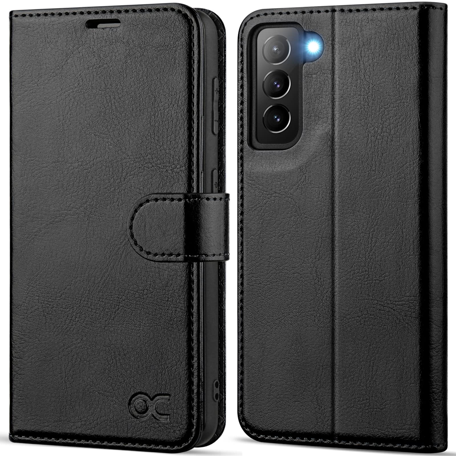 OCASE Compatible with Samsung Galaxy S21 FE 5G Case, Premium PU Leather S21 FE Phone Case [TPU Inner Shell][RFID Blocking][Card Holder Kickstand] Flip Wallet Cover for Galaxy S21FE 6.4 Inch,Black