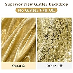 Outpain Thick 40 ft x 10 ft Gold Sequin Backdrop