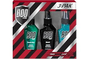 BOD man Body Spray Holiday Gift Set for Him - 3 Piece Variety Sampler (Black, Fresh Guy, Blue Surf), Perfect for Stocking Stuffers
