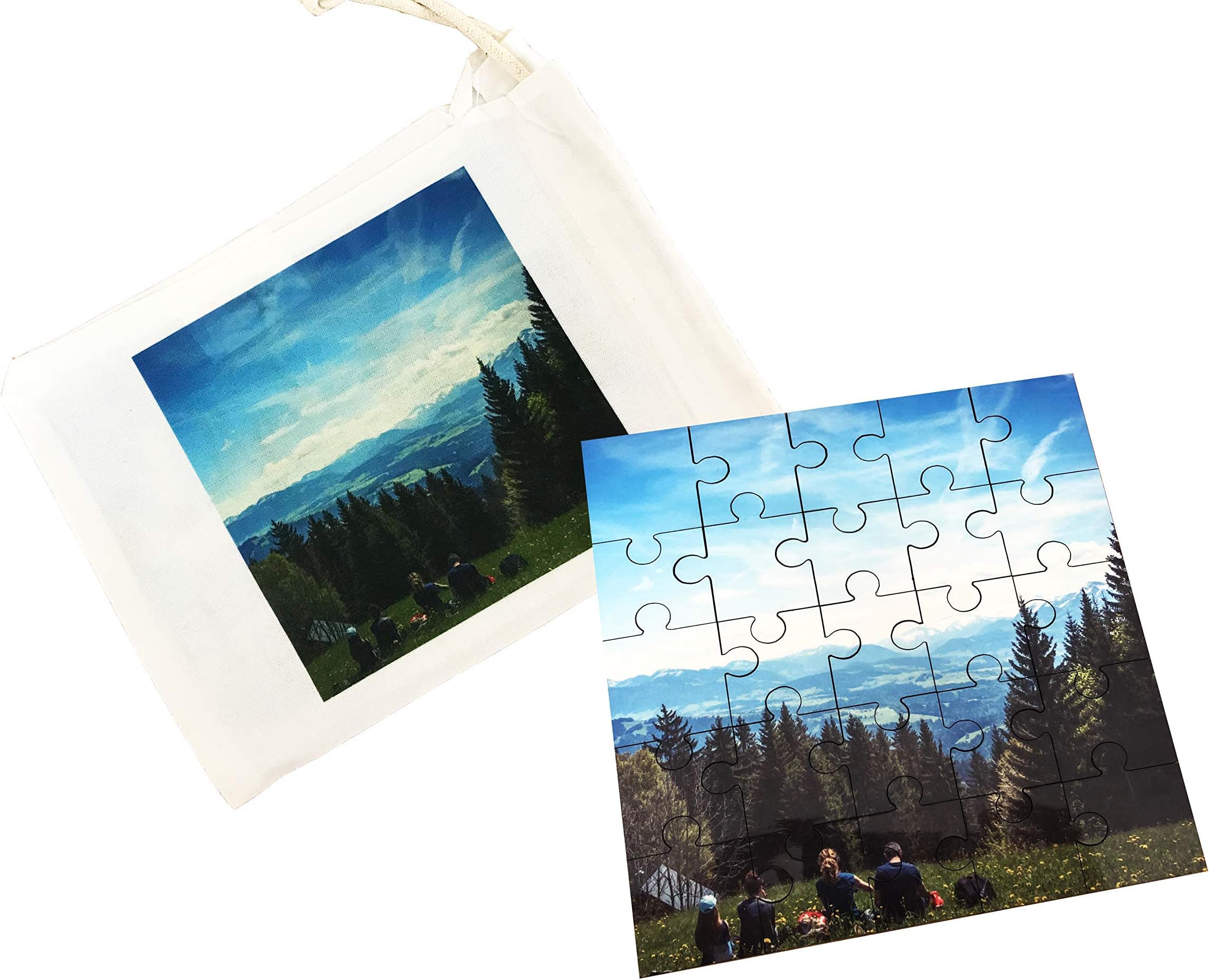 MakeThisMine Portable Personalised Fun Learning 25 Piece MDF Jigsaw Puzzle Board & Gift Bag Customised with Photo of Your Choice for Children Lovedones Any Occasions(Without Gift Bag)