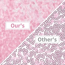 Hahuho Pink Sequin Backdrop Curtain, 2PCS 2FTx8FT