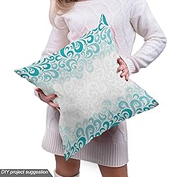 Ambesonne Turquoise Fabric by The Yard, Abstract