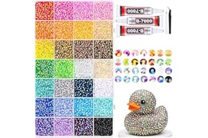 xinyee 24000pcs 3mm Resin Jelly Rhinestones Kit - 24 Colors Flatback Gems for Bedazzling, Includes 3 Tubes 10ml B7000 Glue - 