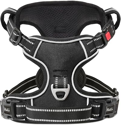 HEELE No Pull Dog Harness Medium Reflective Front Back Clips Adjustable