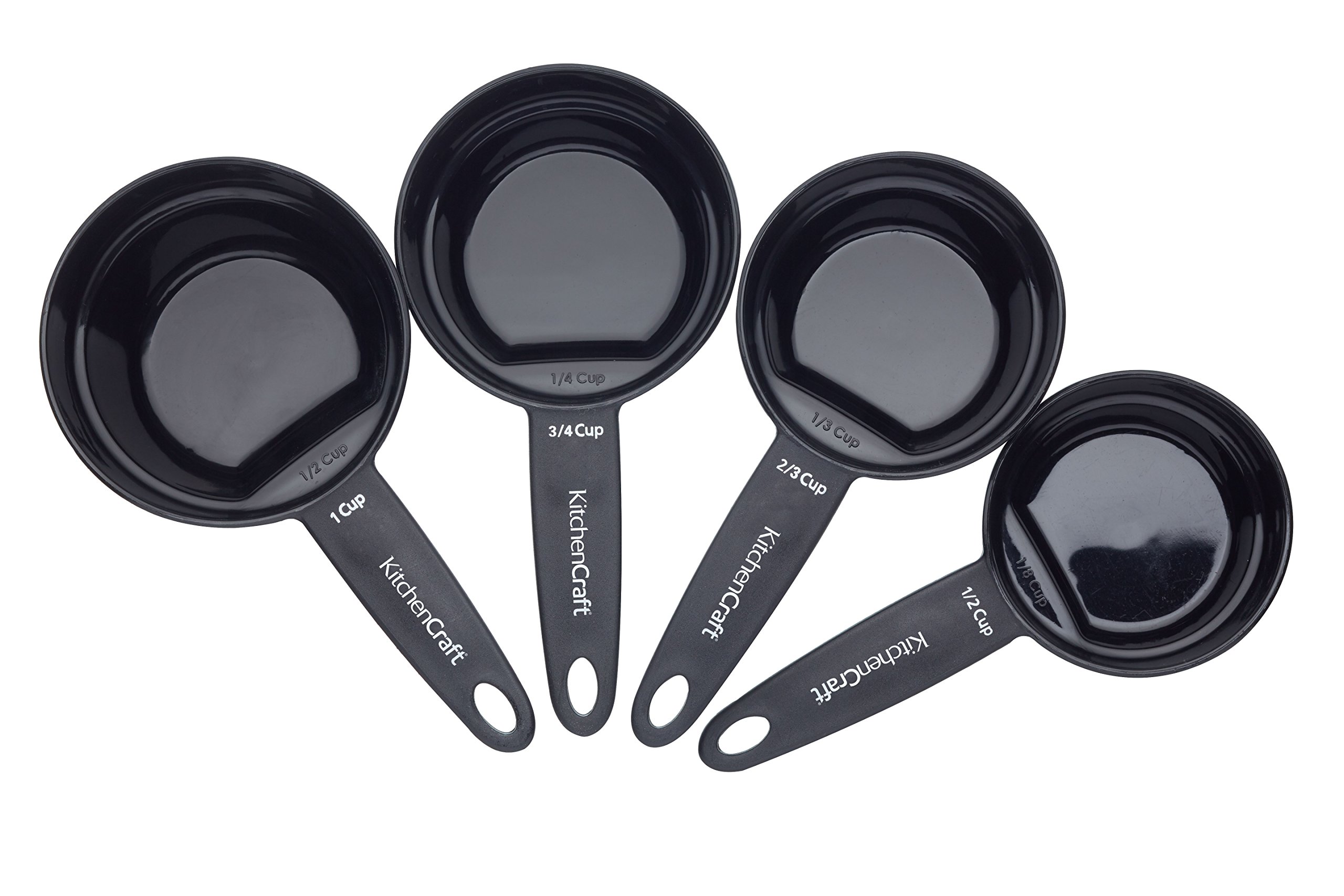 KitchenCraft Nesting Magnetic Set of 4 Measuring Cups, Measure Dry/Wet Ingredients for Cooking and Baking - Black
