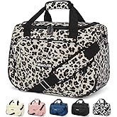 Underseat Carry On Luggage Lightweight Travel Tote Weekender Bag Overnight Duffle Bag for Travel, Travel Essentials Personal Item Travel Bag for Women and Men,Leopard-16Inch