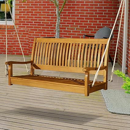 Amazon Com Festnight Outdoor Porch Swing Bench Hanging 2 Person