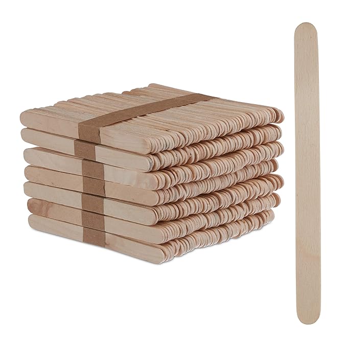 Relaxdays Eisstiele aus Holz, 500 Stück, Holzstäbchen, Basteln, Backen, DIY EIS am Stiel, HxB: 11,5 x 1 cm, Natur