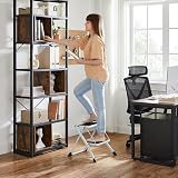 SONGMICS 2 Step Ladder Heavy Duty Steel Folding Portable 150 kg GSL02WT White view 3