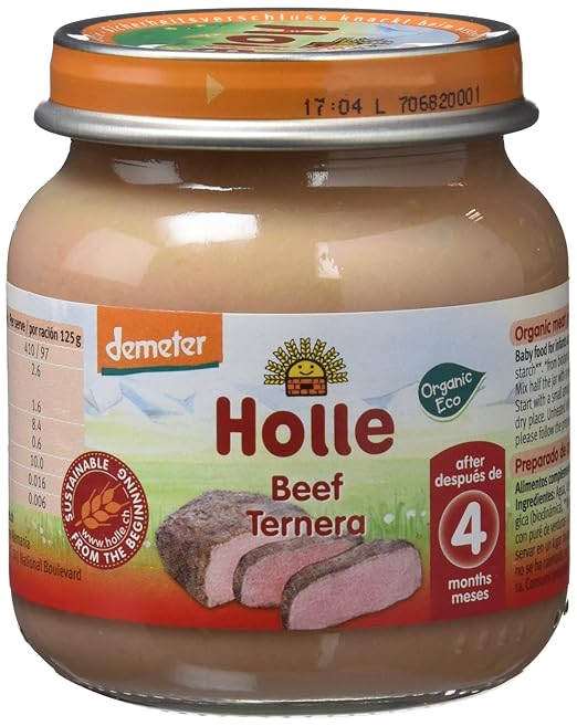 Holle Potito de Ternera 100% (+4 meses) - Paquete de 6 x