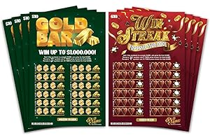 Laugh In The Box Prank Gag Fake Lottery Tickets 8 Tickets Total 4 of Each Winning Design Looks Like a Real Scratcher Joke lotto Ticket Win $5,000 or $25,000 Funny Money