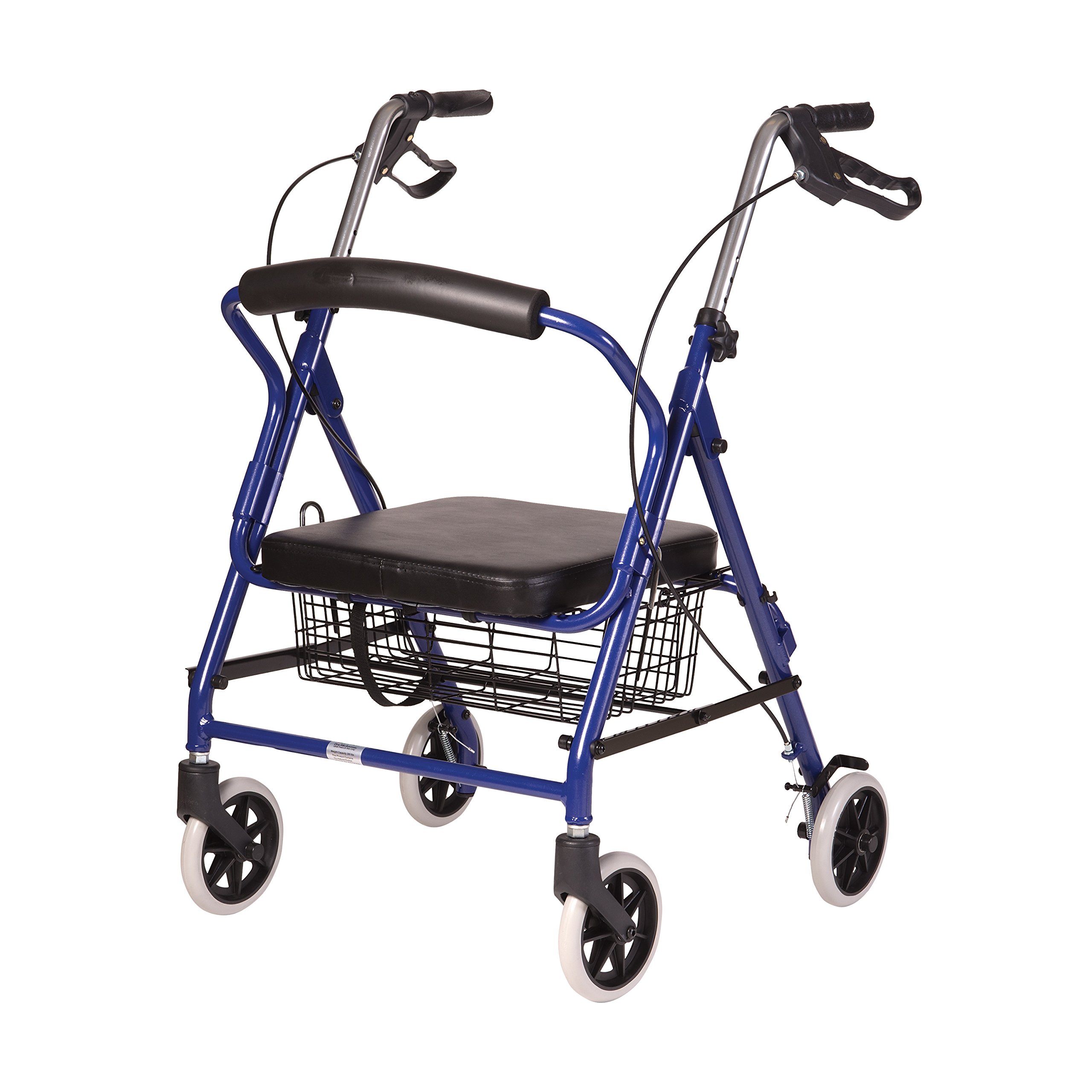 DMI Ultra Lightweight Folding Aluminum Hemi Rollator with Padded Seat